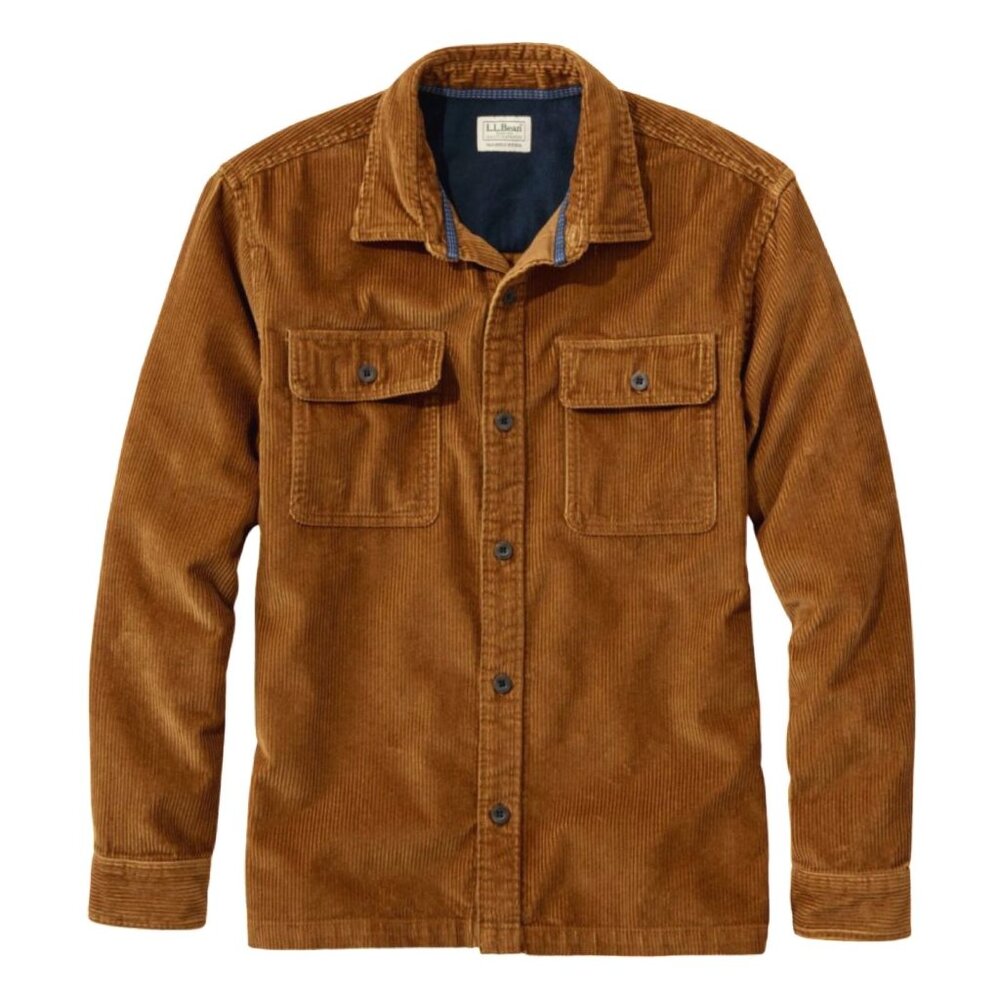 L.L. Bean Rangeley Men's Corduroy Overshirt, Slightly Fitted, Large